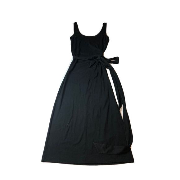 Vince Dress Women's M Scoop Neck Self-Tie Faux Wrap Minimalist See Measurements - Picture 1 of 6